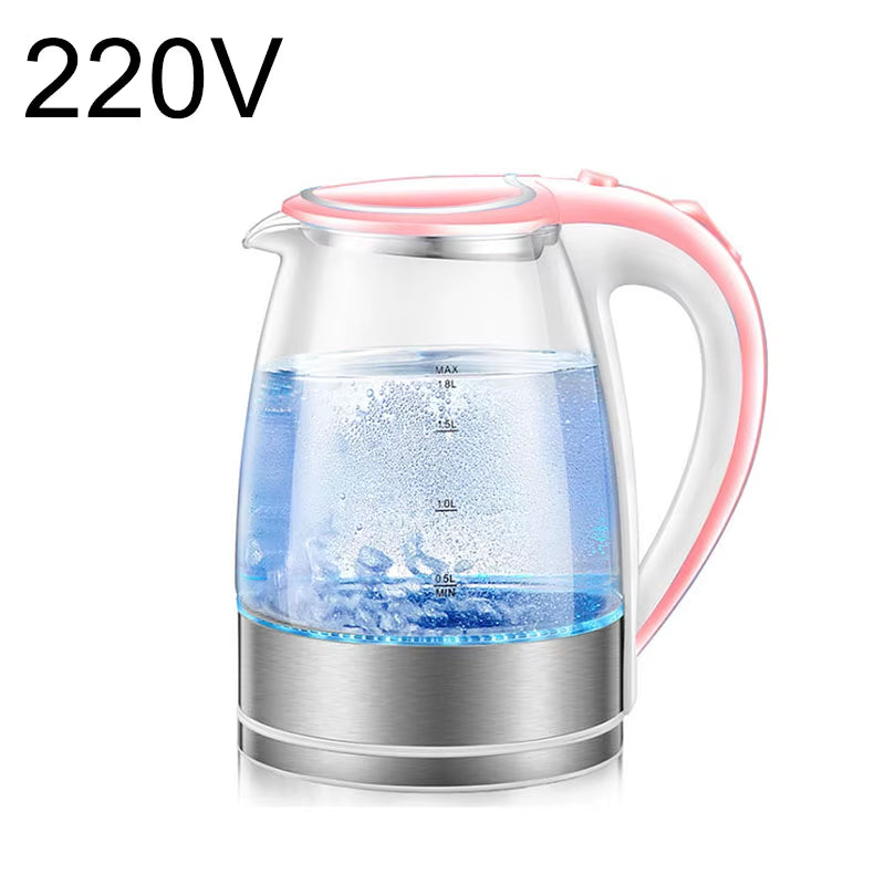 Cliandar 2025 New Pink Glass Kettle Electric Kettle Electric Kettle Electric Kettle Boiling Water Health Pot